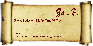 Zsoldos Hümér névjegykártya